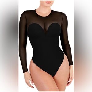 Popilush The Shapewear Bodysuit for Women Tummy Control Mesh with Built in Bra